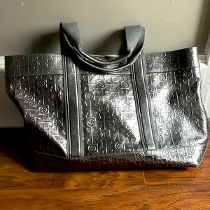 Silver/grey Tory Burch tote.